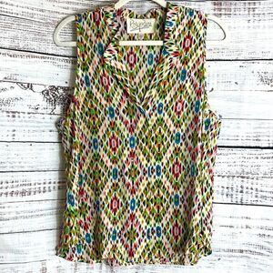 Anthropologie Rory Beca Top Womens size Medium Chiffon beaded Silk Blouse sheer